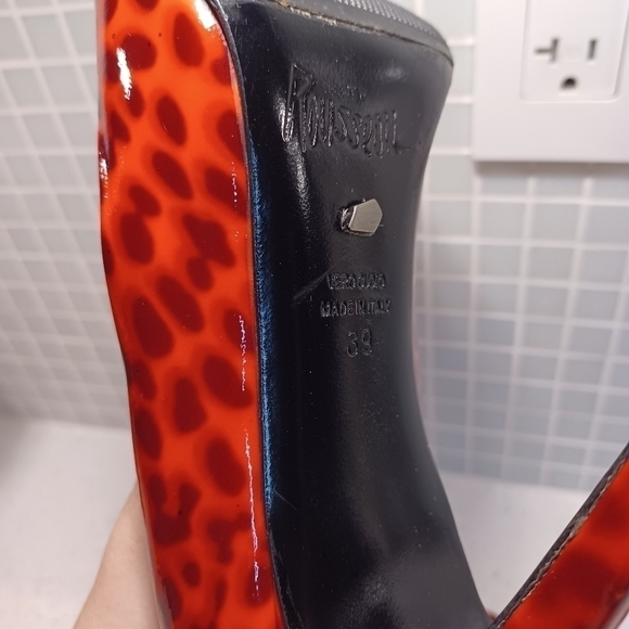 JEROME C Rousseau Aizza leopard red pumps heels shoes 👠 - Picture 8 of 9